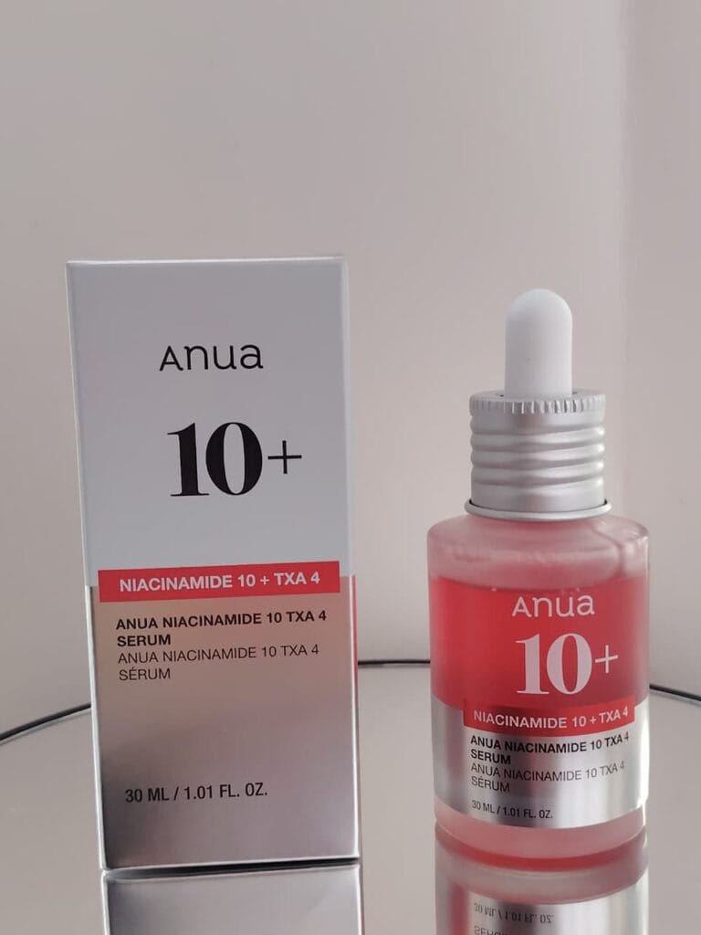 Anua Niacinamide serum bottle with packaging box