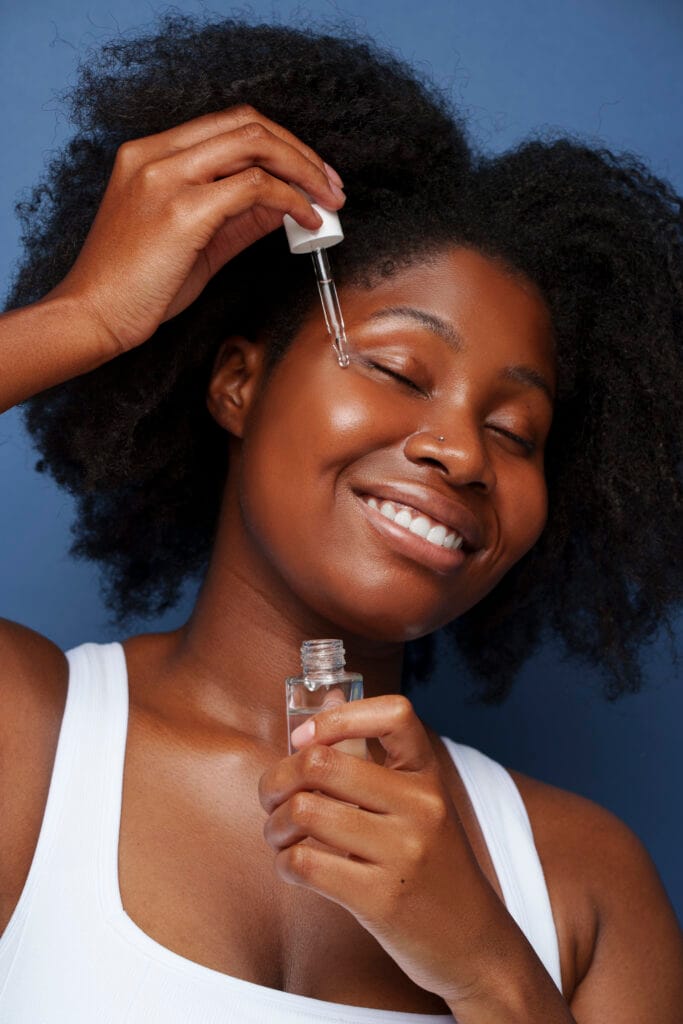 Serum application for radiant and even-toned skin