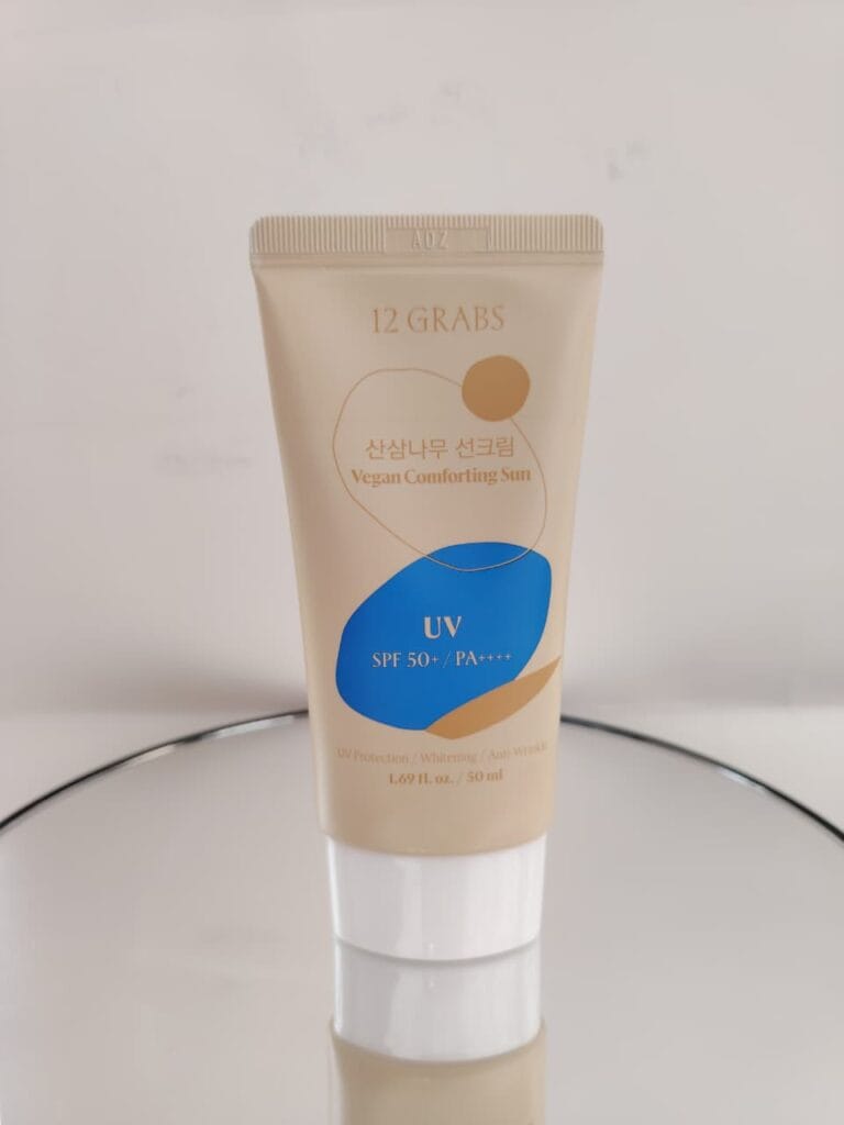 12 Grabs Vegan Comforting Sun SPF50+ sunscreen for dark spots and acne-prone skin in Kenya